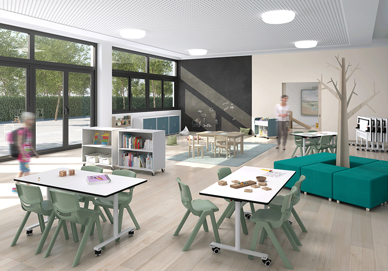 VISLUM taula abatible aula infantil MINIFLOOP